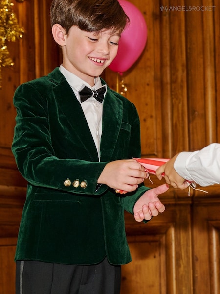 Green - Angel & Rocket Liam Emerald Velvet Blazer