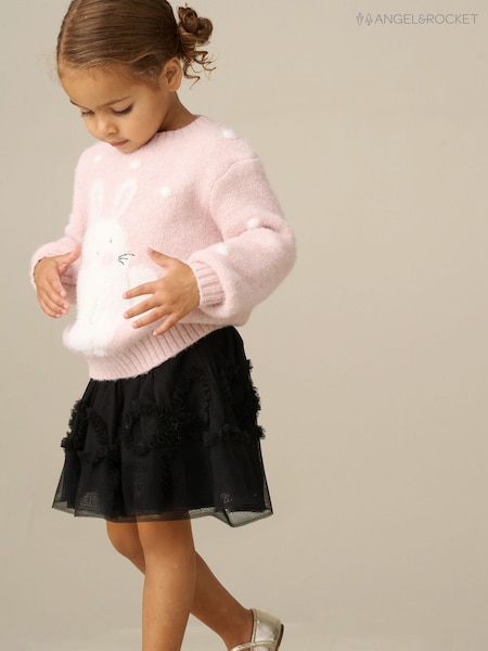 Black - Angel & Rocket Maddison Layered Mesh Bow Skirt