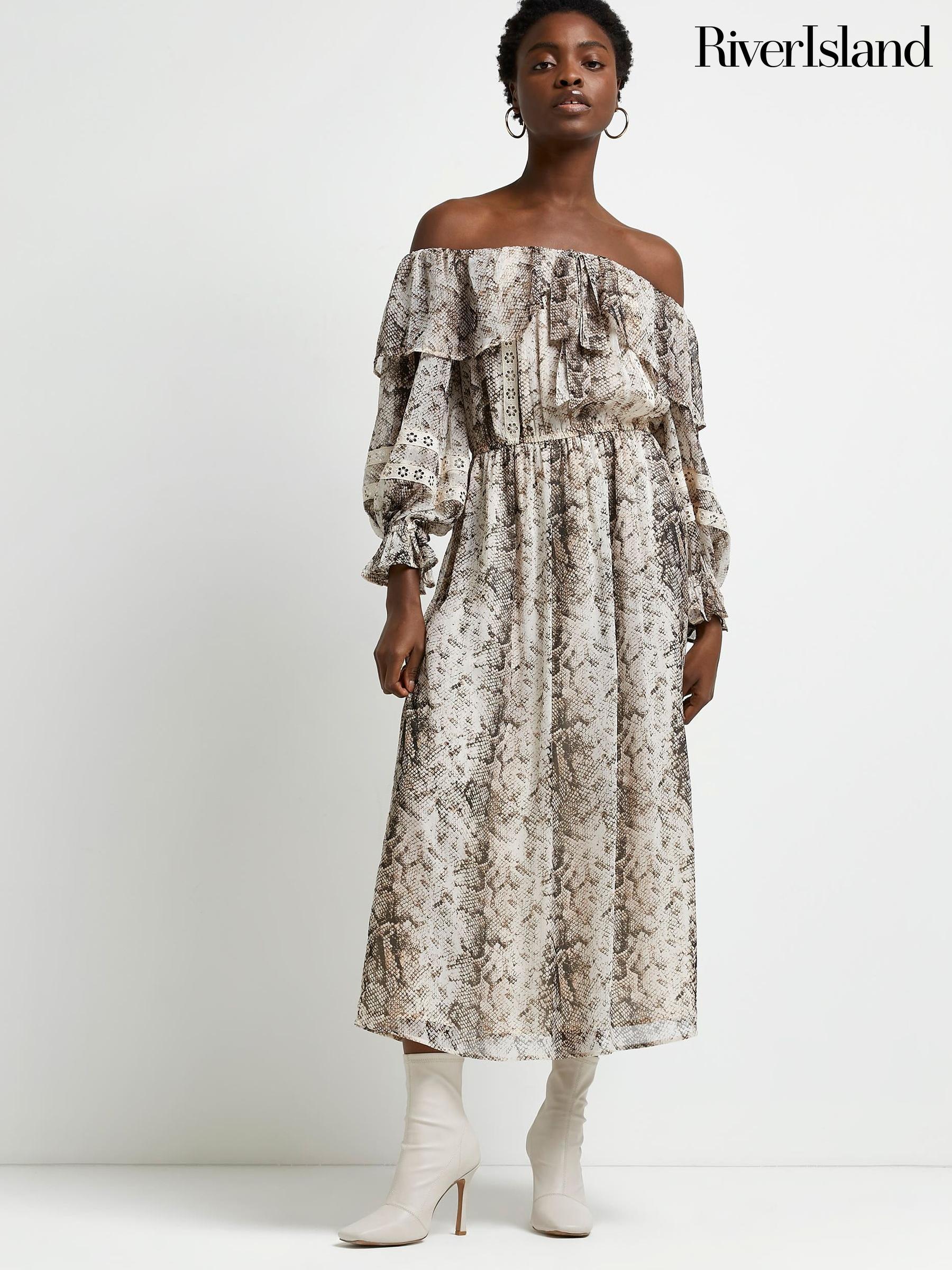 River island ruffle dress sale