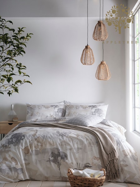 Appletree Natural Edale 100% Cotton Duvet Cover and Pillowcase Set (C80748) | €42 - €73