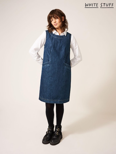 White Stuff Blue Lothbury Organic Denim Pinny Dress (C80793) | AED73