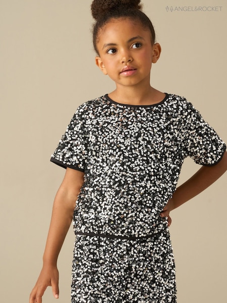 Silver - Angel & Rocket Leona Sequin Top