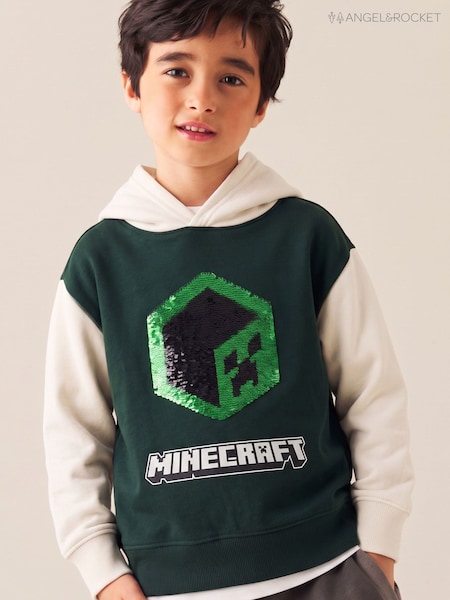 أخضر - هودي Minecraft بتصميم بلوكات من Angel & Rocket