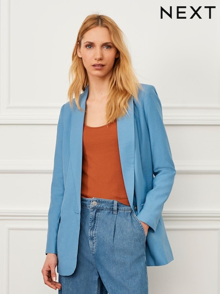 Blue Relaxed Fit Single Breasted Blazer (C81477) | € 29