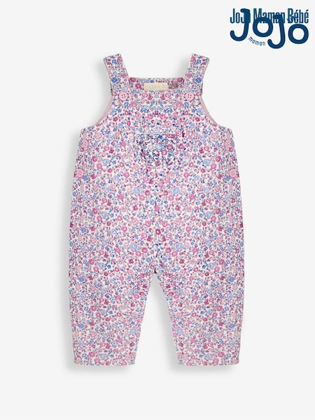 JoJo Maman Bébé Periwinkle Ditsy Pretty Cord Dungarees (C81836) | €41