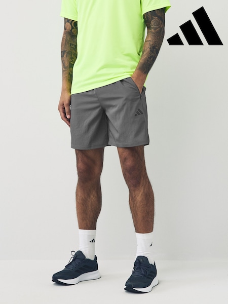 adidas Grey Train Essentials Woven Training Shorts (C82036) | $39