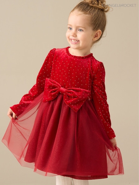 Red - Angel & Rocket Elsie Velvet Tulle Dress