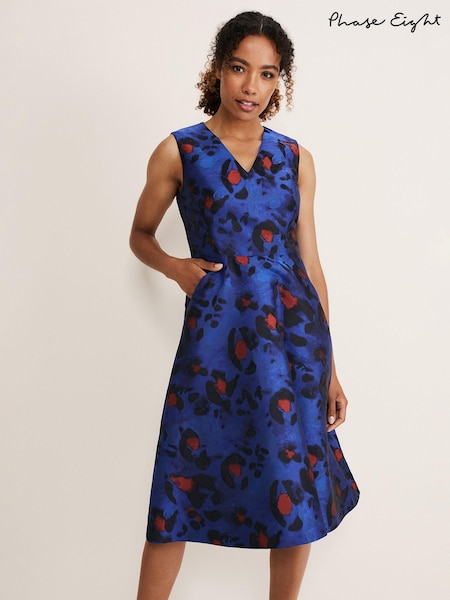 Phase Eight Blue Clarisse Print Jacquard Dress (C82299) | €89
