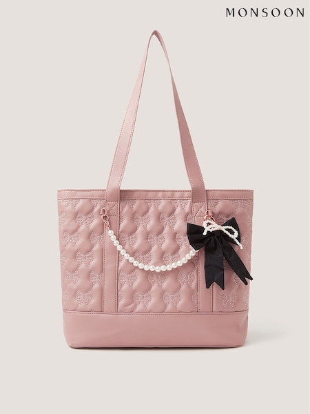 Pink - Monsoon Bow Charm Tote Bag