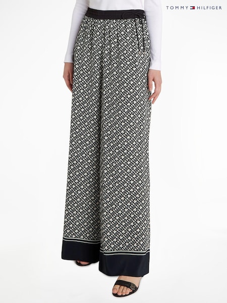 Tommy Hilfiger Monogram Printed Black Trousers (C83440) | €114