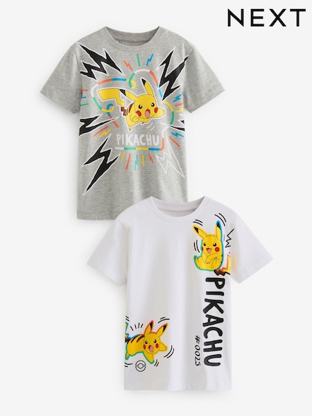 Siva melirana/ bela - 100% Cotton Pokémon Licensed T-Shirt 2 Pack (4-16yrs) (C83513) | € 14 - € 19