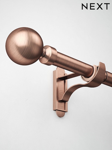 Antique Copper Klick Fit Ball Finial Extendable Curtain Pole Kit 28mm (C83542) | €53 - €72