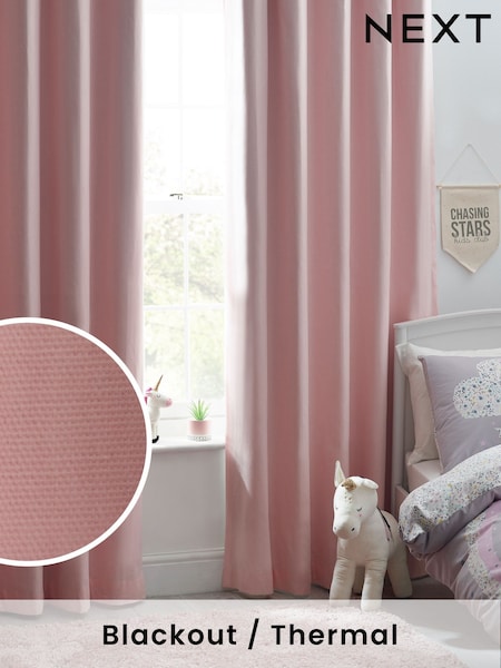 Pink Light Cotton Blackout/Thermal Eyelet Curtains (C83593) | OMR9 - OMR25