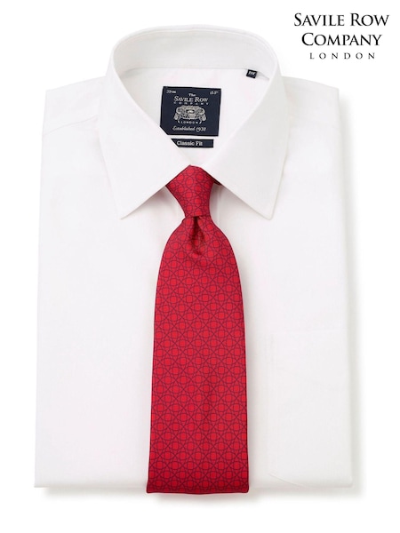 Savile Row Company Classic Fit Non Iron Double Cuff 100% Cotton White Shirt (C83751) | 297 QAR
