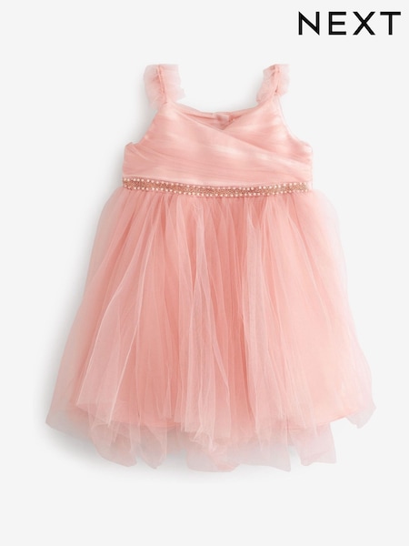 Pink Embellished Tulle Bridesmaid Dress (3mths-8yrs) (C83757) | €34 - €37