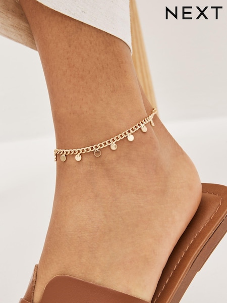 لون ذهبي - Disc Drop Anklet (C84539) | ‏42 د.إ.‏
