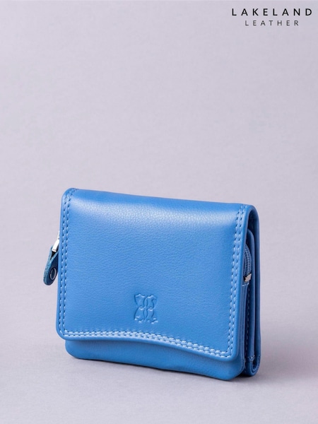 Lakeland Leather Blue Small Flapover Purse (C84712) | LEI 164