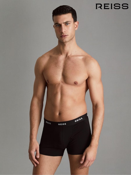 Reiss Black Heller Three Pack of Organic Cotton Blend Boxers (C85475) | €55