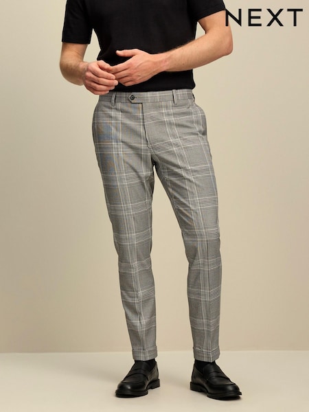 Черный/белый - Trimmed Check Trousers (C85478) | €7