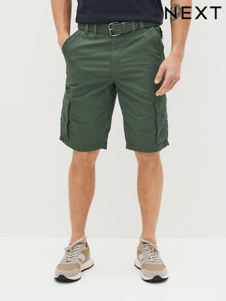 Khaki Belted Cargo Shorts (C85545) | €6