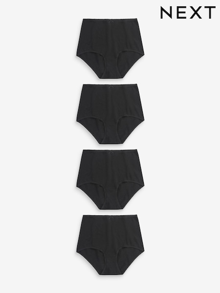 Black Full Brief Cotton Rich Knickers 4 Pack (C85563) | $17