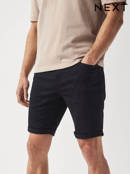Черный - Stretch Denim Shorts (C85711) | €5