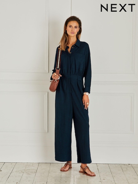 Navy Blue Long Sleeves Utility Boiler Suit (C86161) | €4