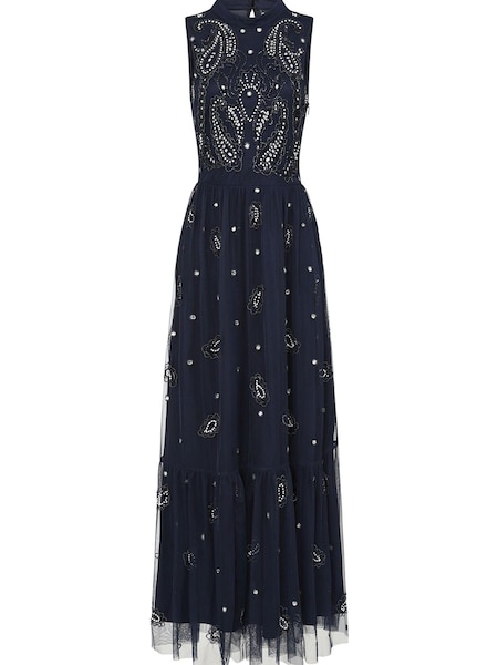 Amelia Rose Blue Embellished Maxi Dress (C86165) | €89