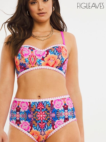 Figleaves Frida Floral Print Underwired Bandeau Bikini (C86207) | €11
