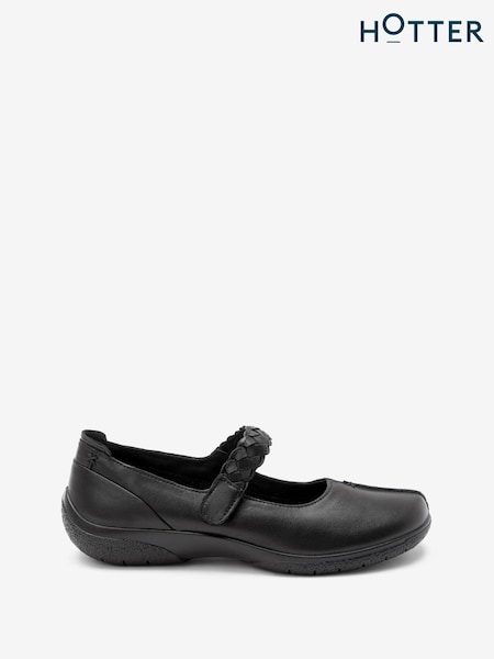 črna - Hotter Shake II Touch Fastening Leather Shoes (C86496) | € 104