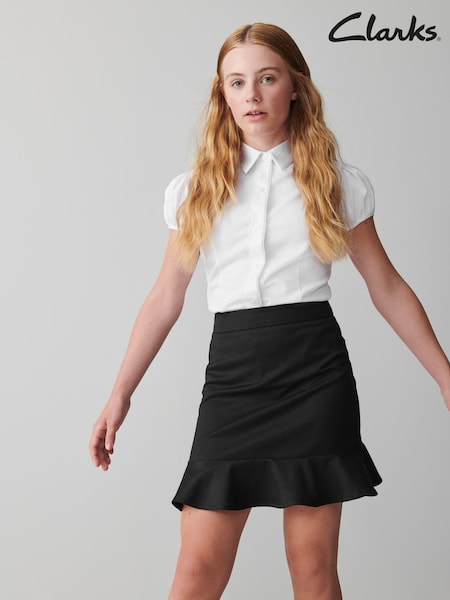 Clarks Black Senior Girls School Peplum Skirt (C87612) | AED43 - AED49
