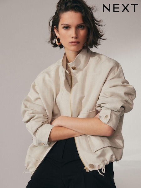 Neutral - Linen Bomber Jacket (C87693) | 41 €