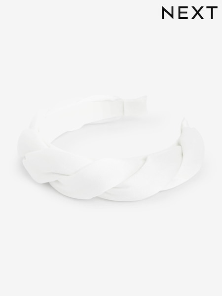 White Satin Padded Twist Headband (C87807) | €8