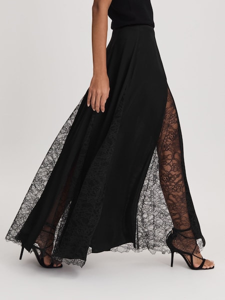 Anna Quan Satin Lace Maxi Skirt (C87826) | ‏3,395‏₪