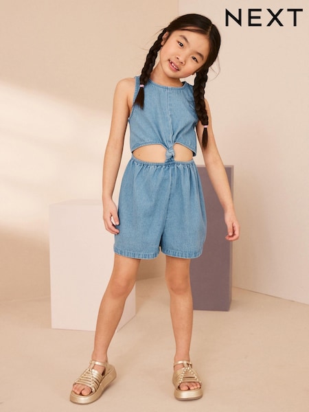 أزرق دنيم - Twist Knot 100% Cotton Playsuit (3-16yrs) (C87952) | ‏31 د.إ.‏ - ‏ 43‏ د.إ.