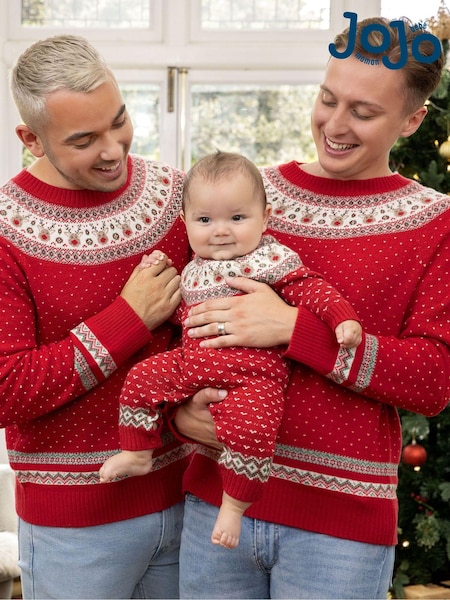 JoJo Maman Bébé Reindeer Fairisle Pattern Knitted Baby All-In-One (C88038) | 51 €