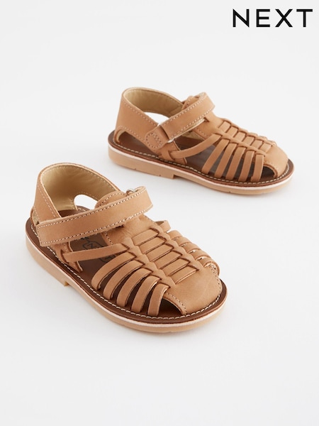 Tan Brown Standard Fit (F) Leather Sandals (C88743) | € 5 - € 6
