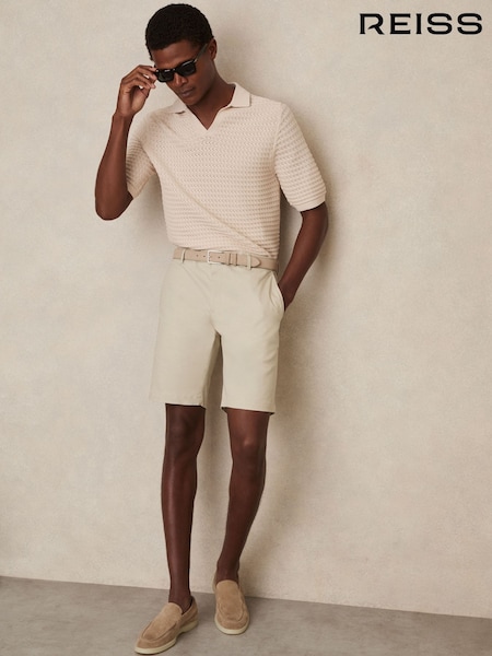 Reiss Stone Oe Hampton Cotton Chino Shorts With Stretch (C88887) | AED310