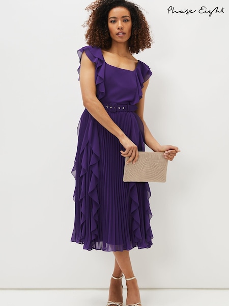 Phase Eight Purple Bailey Pleated Dress (C89105) | €61