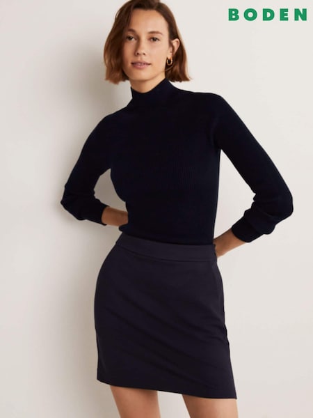 Boden Blue Jersey A-line Mini Skirt (C89307) | €35