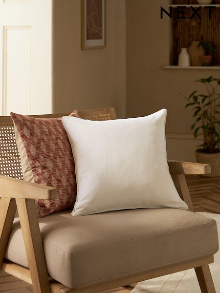 White 45 x 45cm Soft Velour Cushion (C89380) | 39 QAR
