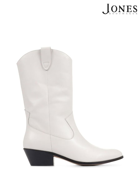 White - Jones Bootmaker Lala Leather  Western Boots (C89493) | 585 LEI