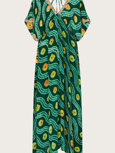 Monsoon Green Bandhani Tie Dye Dress with LENZING™ ECOVERO™ (C89743) | €191