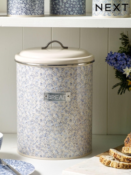Blue Cordelia Floral Bread Bin (C89810) | $55