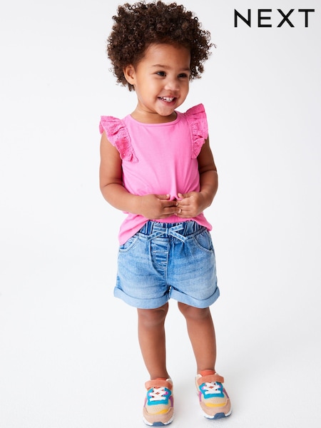 Denim con lavado oscuro - Elasticated Waist Shorts (3mths-10yrs) (C90058) | 12 € - 15 €