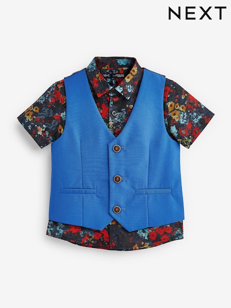Kobaltno modra - Waistcoat, Shirt & Bow Tie Set (3mths-9yrs) (C90343) | € 18 - € 20