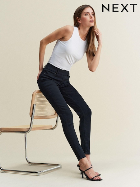 Schwarz - Figurformende, superweiche Pull-On Denim-Leggings mit Stretch (C90350) | 18 €
