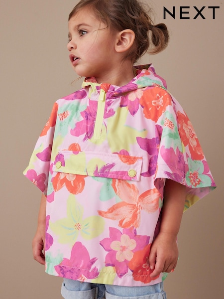 Multi rožast vzorec - Shower Resistant Overhead Printed Pack Away Poncho Cagoule (3mths-7yrs) (C90590) | € 13 - € 16