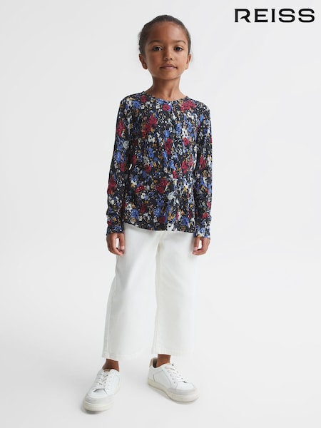 Reiss Navy Print Jackie 4-9 yrs Printed Jersey Top (C90709) | €44