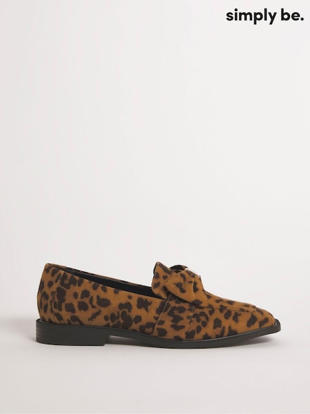 Simply Be Animal Classic Loafers With Bow Trim (C90778) | €22